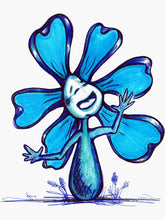 Load image into Gallery viewer, "Blue Color Chakra Flowerkid" Vinyl Sticker
