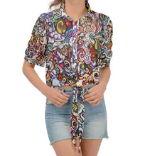 Load image into Gallery viewer, "Silliness" Front-Tie Button-Up Shirt