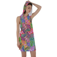 Load image into Gallery viewer, &quot;PLUR&quot; Racer Back Hooded Dress