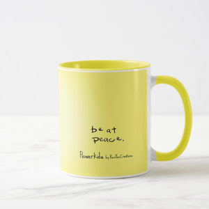 "Be At Peace" Flowerkid - Yellow Ceramic Mug