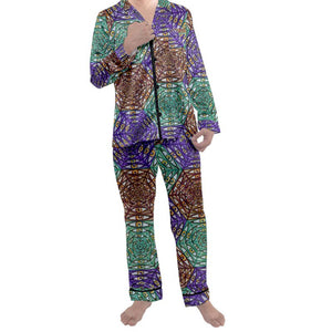 "Watcher's Web" Men's Satin Pajama Set