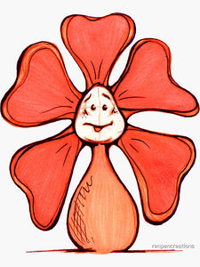"Orange Color Chakra Flowerkid" Vinyl Sticker