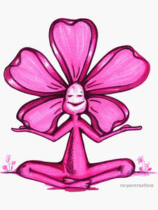 "Violet Color Chakra Flowerkid" Vinyl Sticker